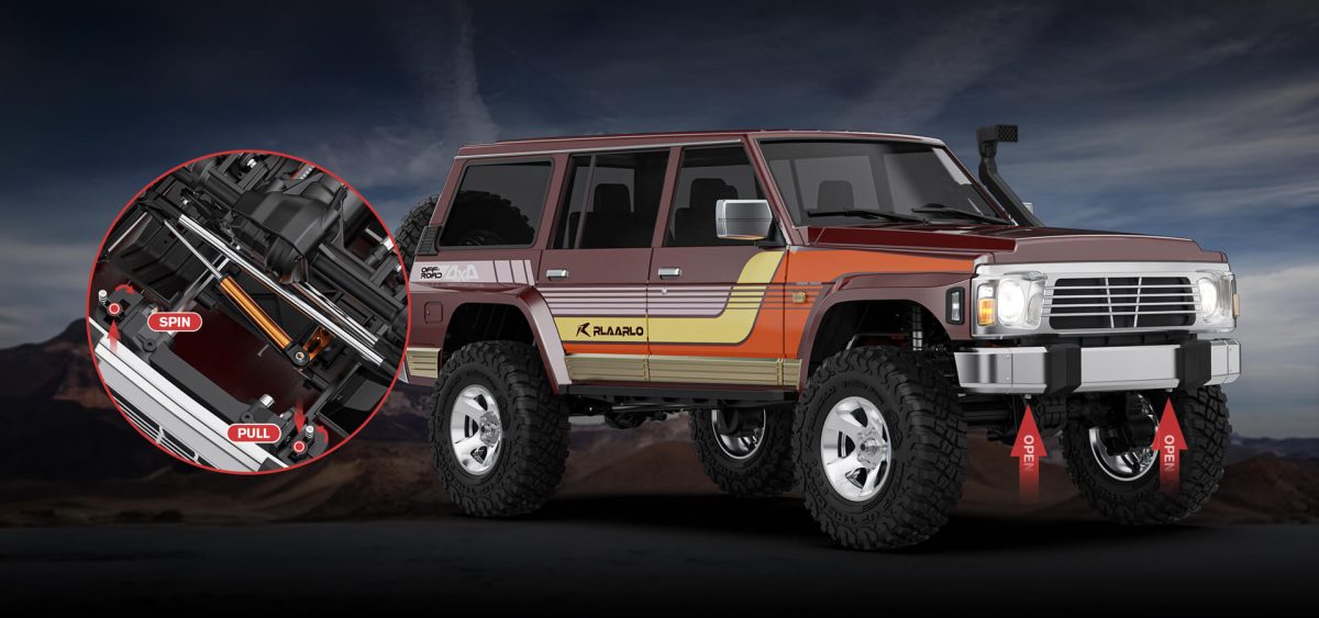 Rlaarlo 1/7 Scale 4WD Brushless RTR RC Crawler TK07 (White) — alternate view