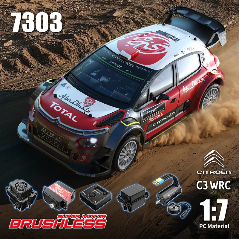 MJX HYPER GO 7303 WRC C3 4WD RC Car 1/7 2.4G 3CH Brushless High Speed Drift Rally