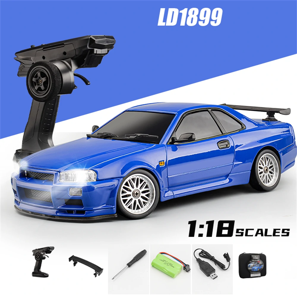 LDRC LD1899 GTR 1/18 Scale High Speed RC Drift Car RTR — alternate view
