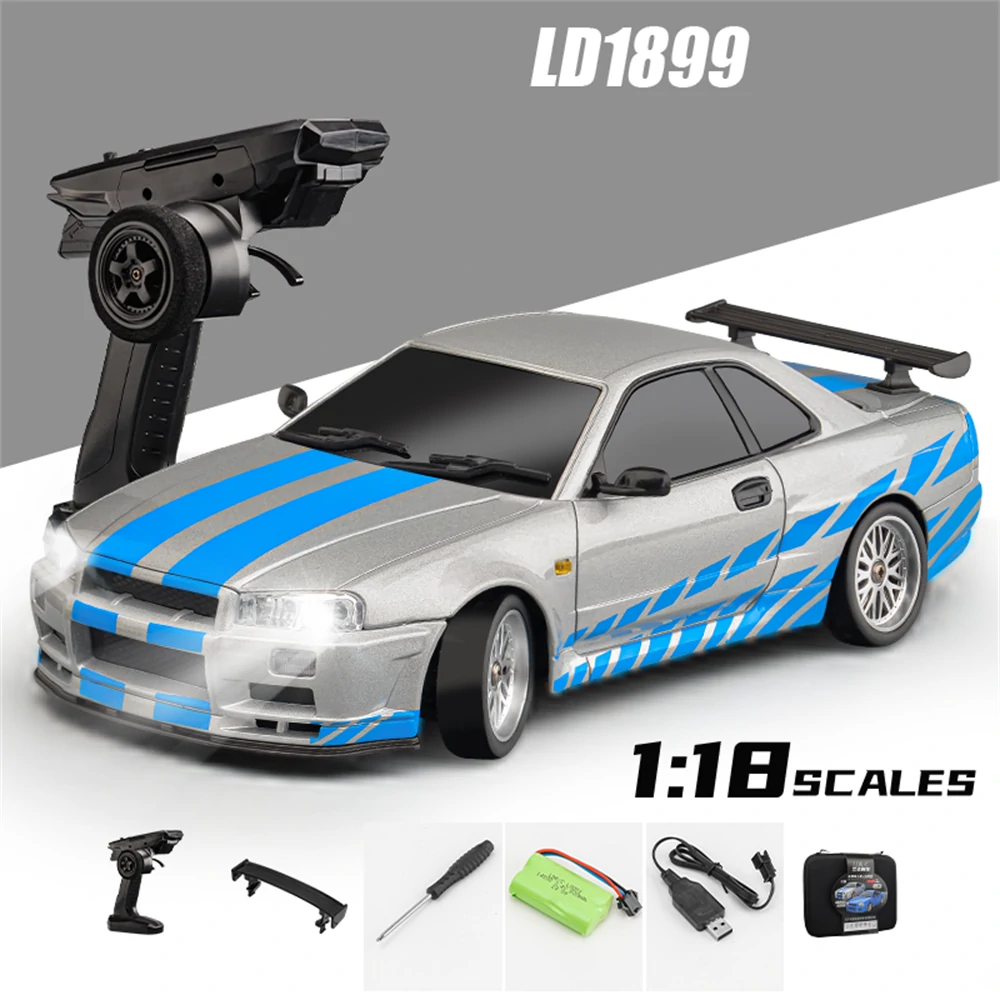 LDRC LD1899 GTR 1/18 Scale High Speed RC Drift Car RTR